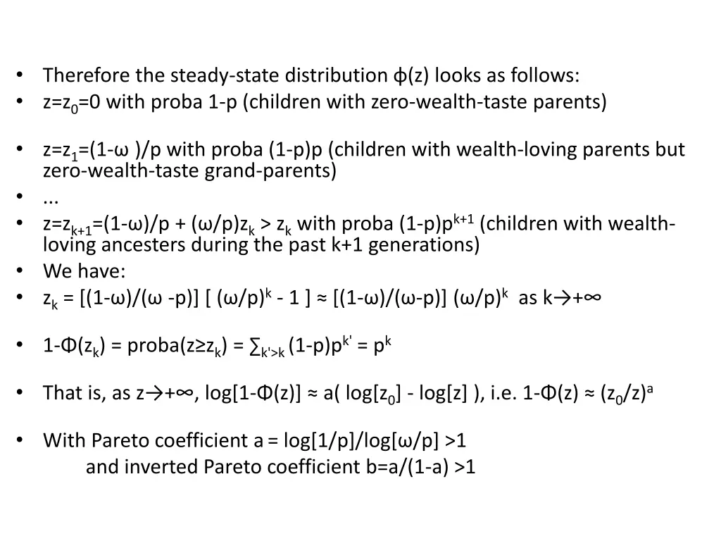 therefore the steady state distribution z looks