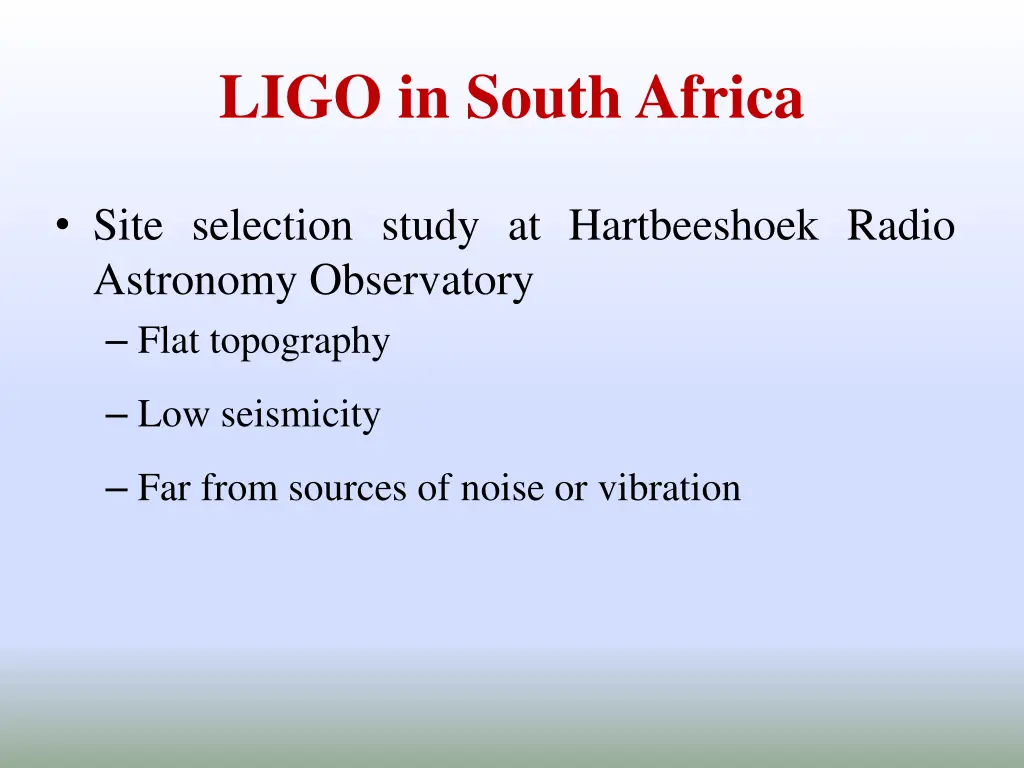 ligo in south africa