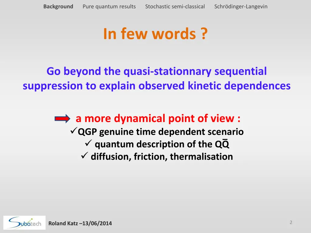 background pure quantum results stochastic semi