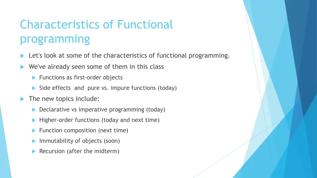 characteristics of functional programming