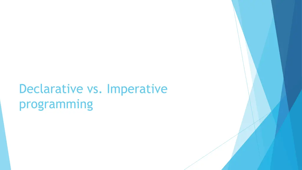 declarative vs imperative programming