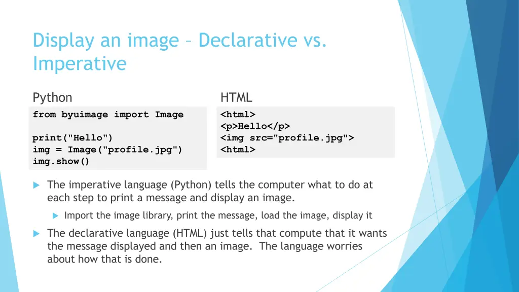 display an image declarative vs imperative