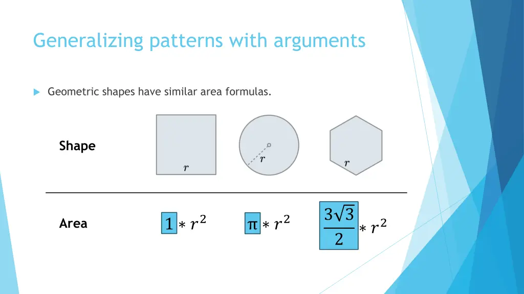 generalizing patterns with arguments