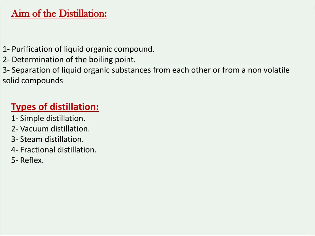 aim of the distillation aim of the distillation