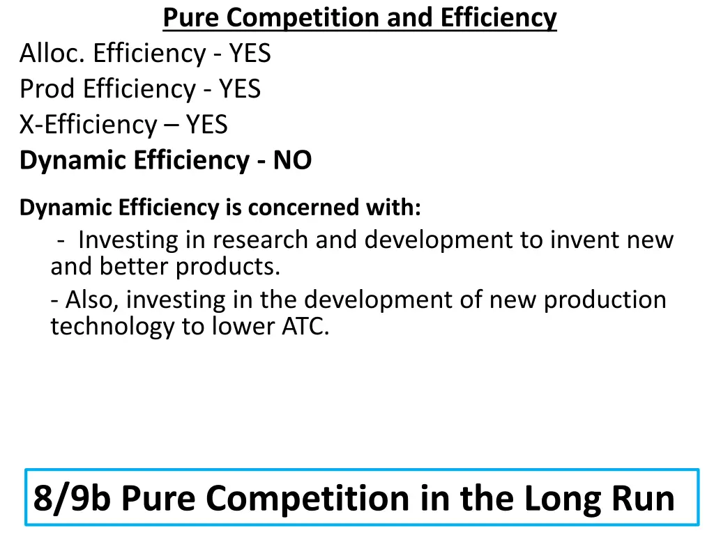 pure competition and efficiency alloc efficiency 2