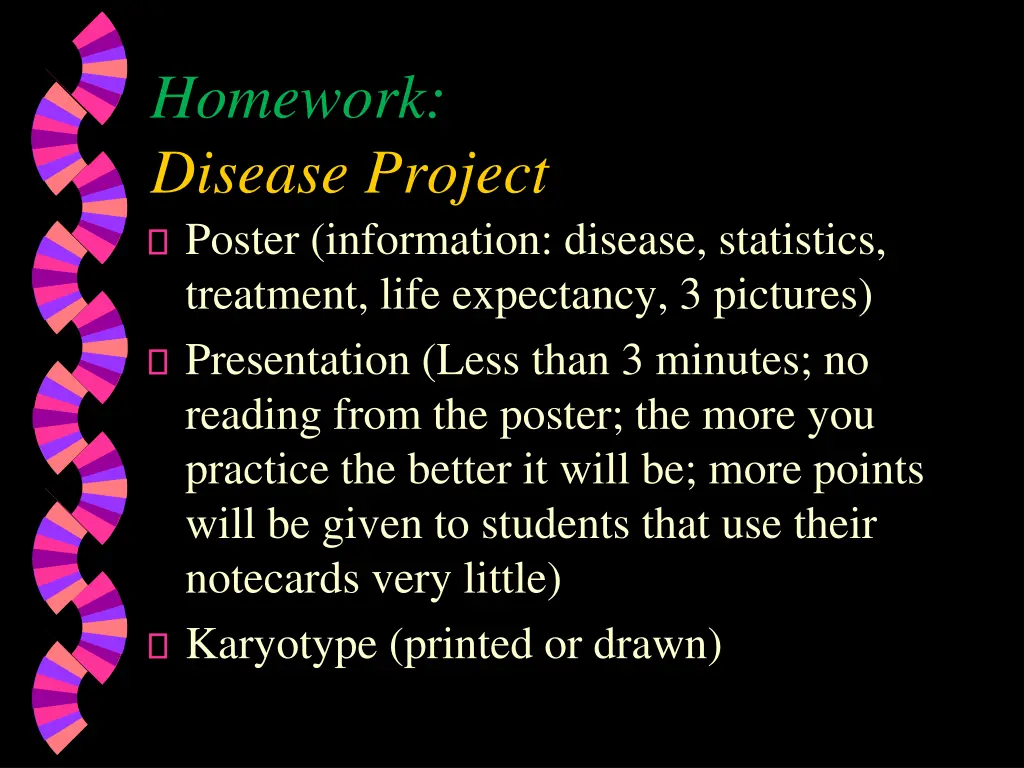 homework disease project poster information