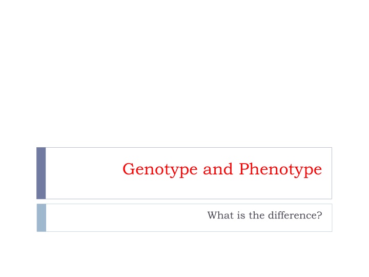 genotype and phenotype