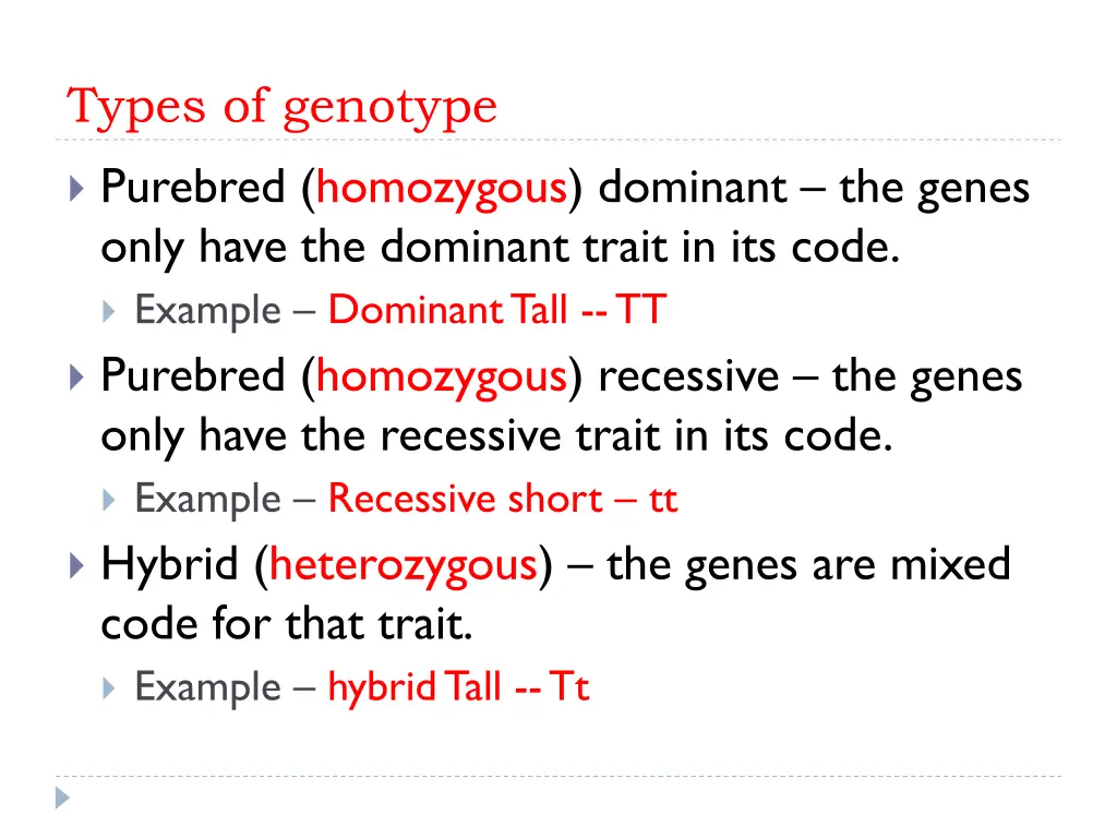 types of genotype