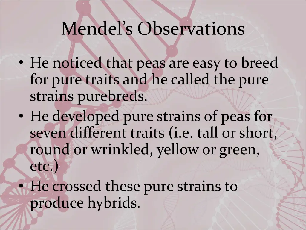 mendel s observations