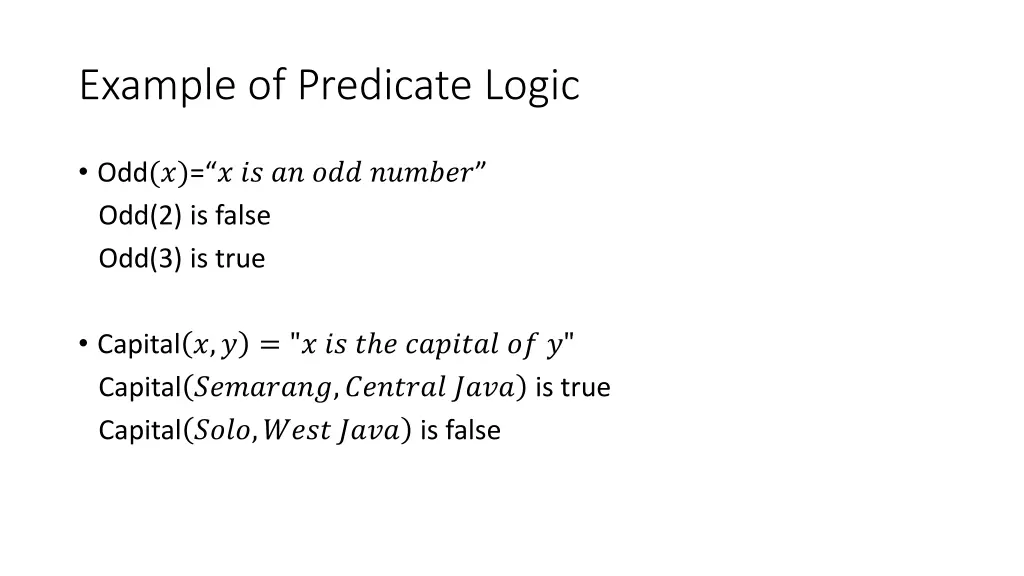 example of predicate logic