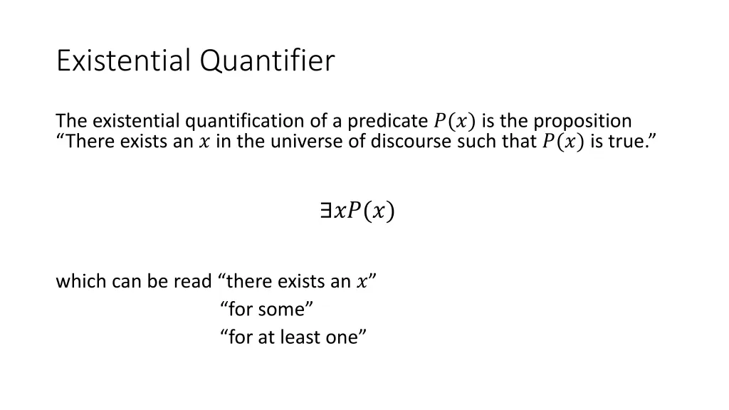 existential quantifier