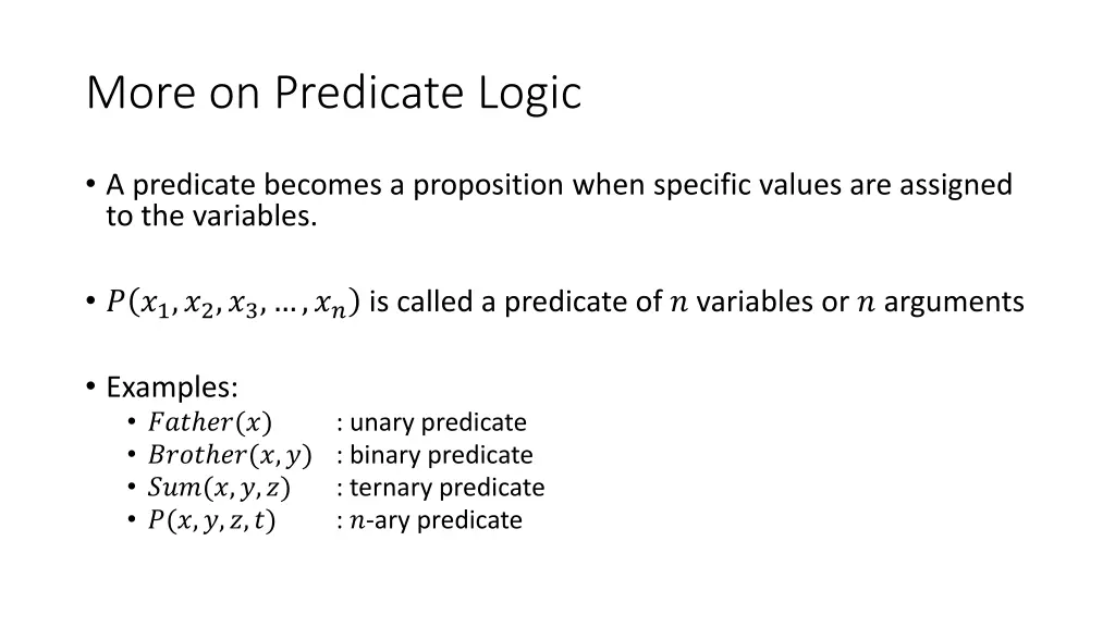 more on predicate logic