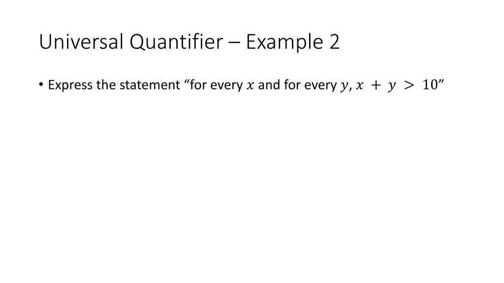 universal quantifier example 2