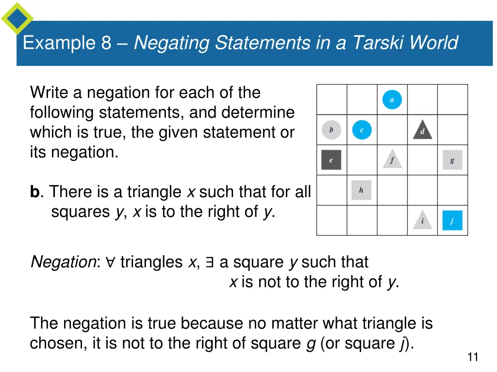 example 8 negating statements in a tarski world 1