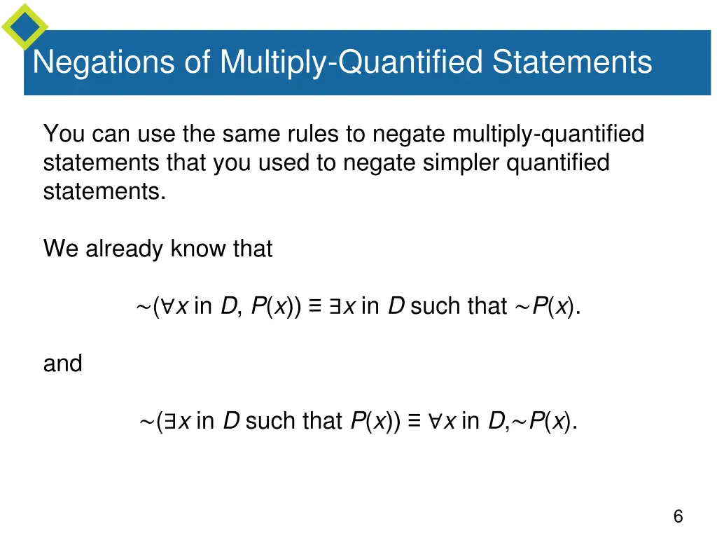 negations of multiply quantified statements