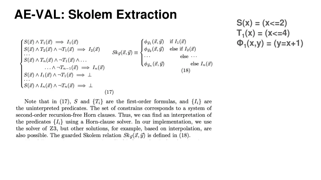 ae val skolem extraction