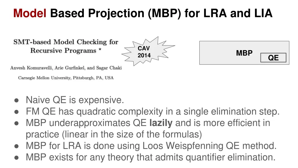 model based projection mbp for lra and lia