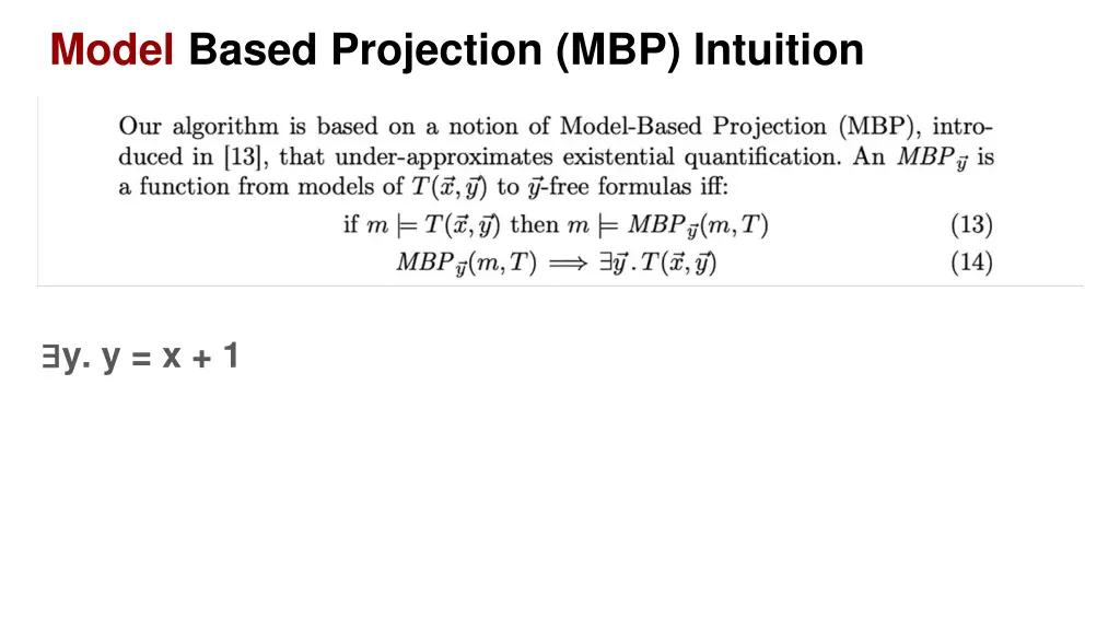 model based projection mbp intuition 1