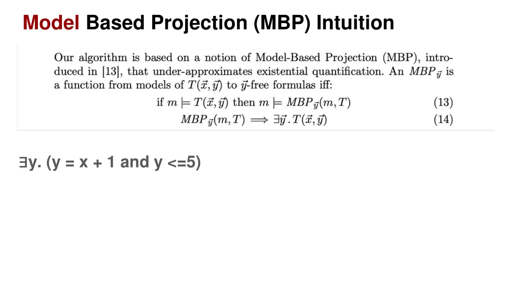 model based projection mbp intuition 2