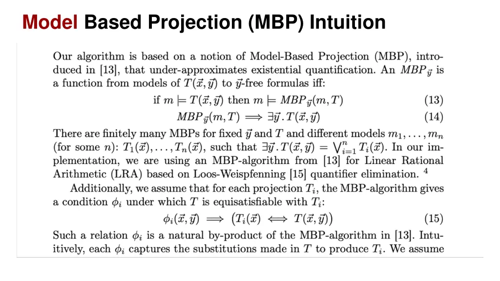 model based projection mbp intuition 3