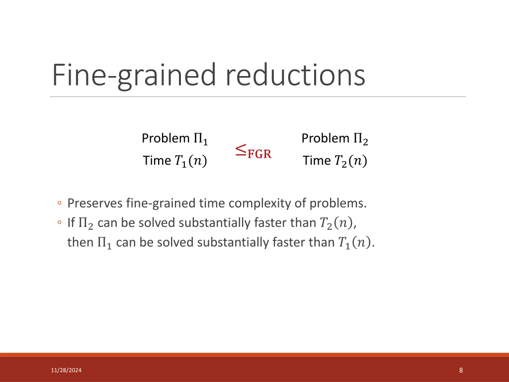 fine grained reductions