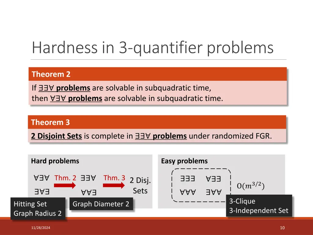 hardnessin 3 quantifier problems 1