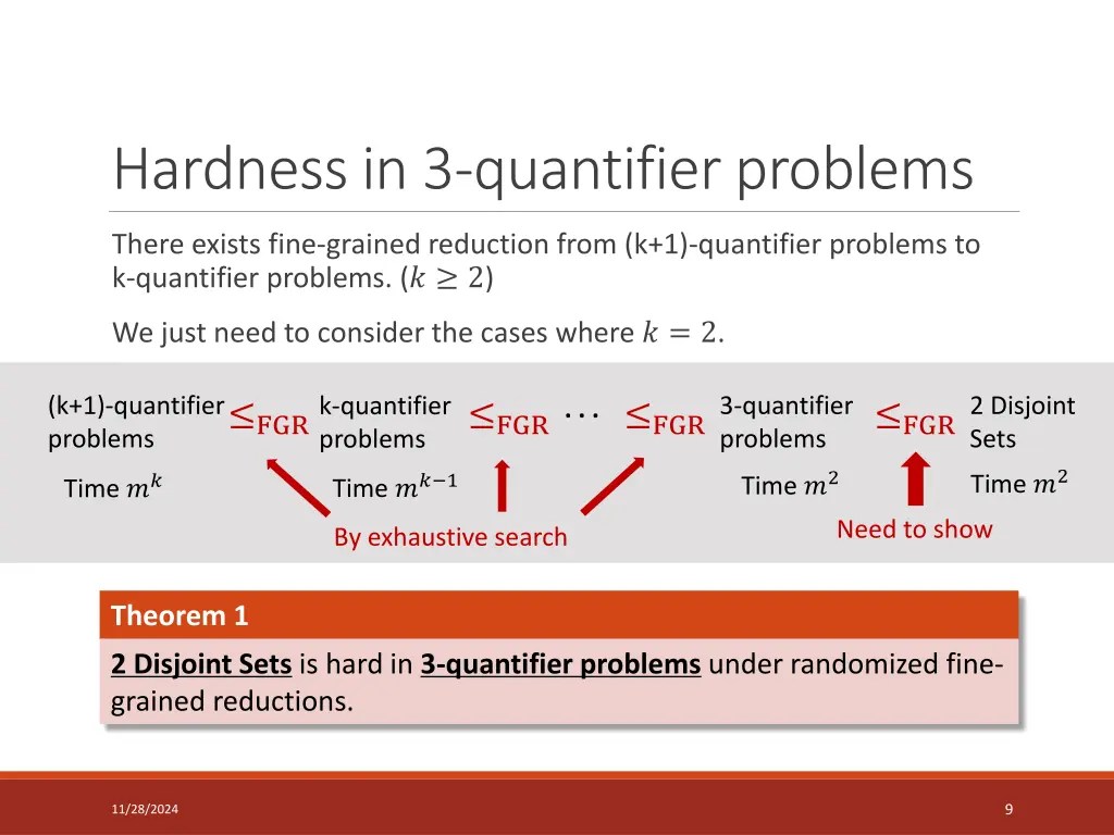 hardnessin 3 quantifier problems