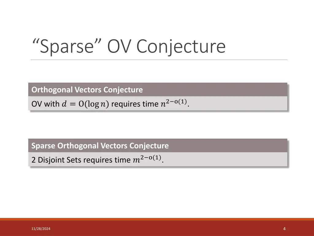 sparse ov conjecture