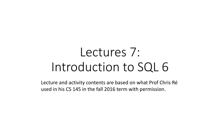 lectures 7 introduction to sql 6