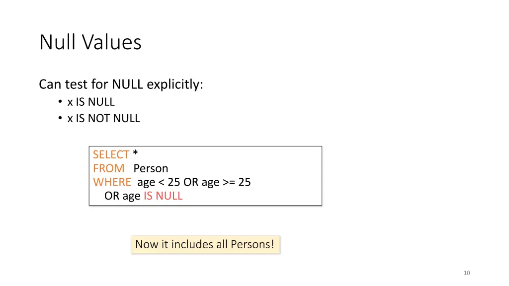 null values 3