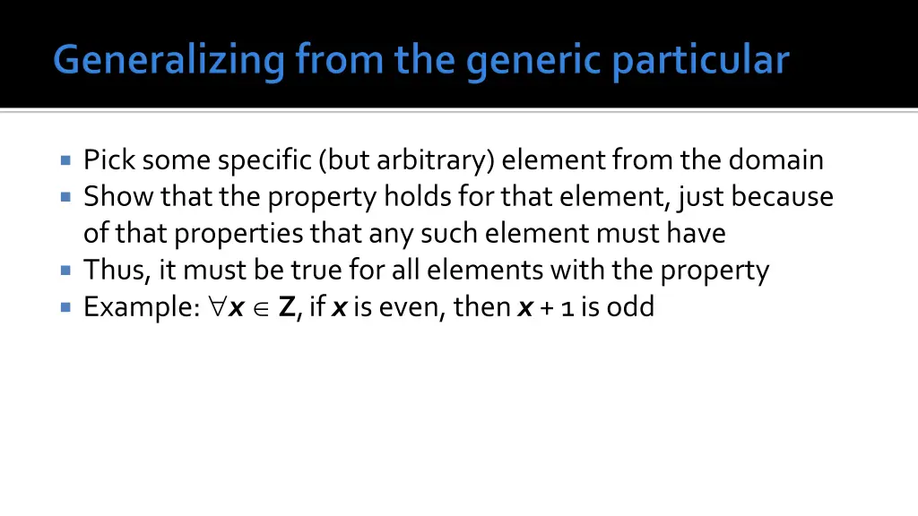 pick some specific but arbitrary element from