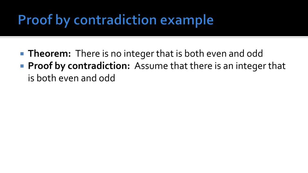 theorem there is no integer that is both even