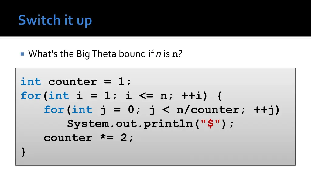 what s the big theta bound if n is n 1