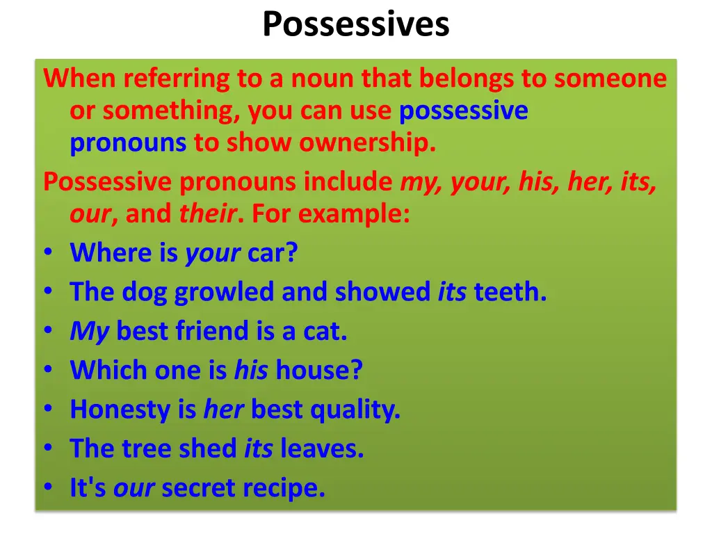 possessives