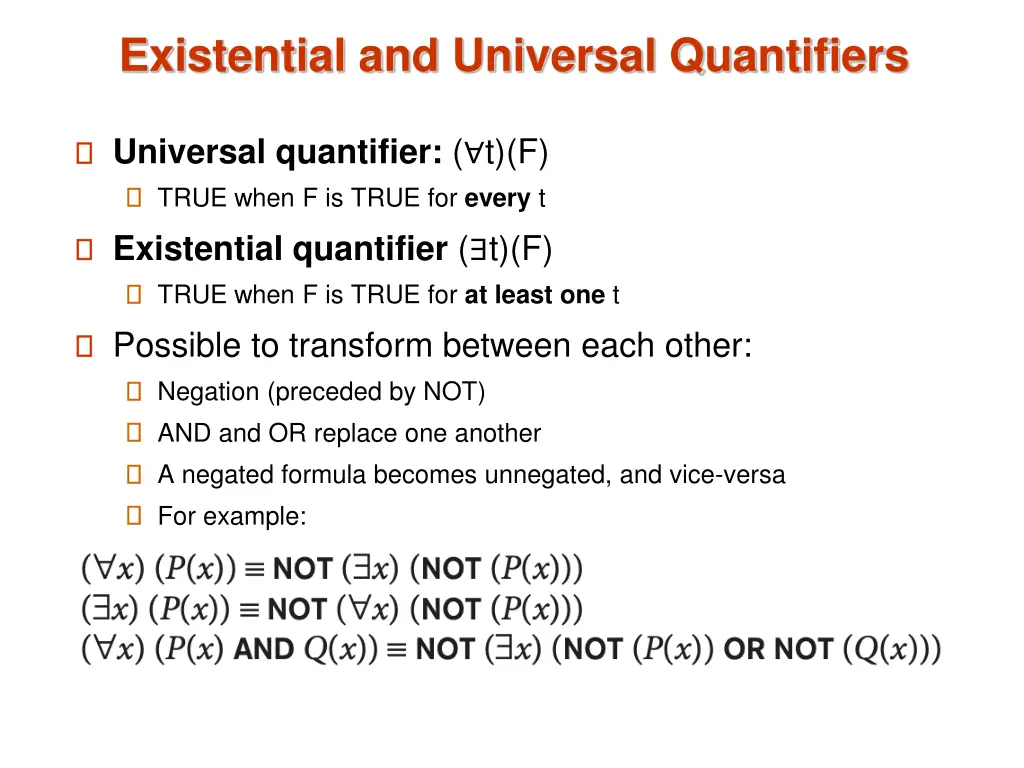 existential and universal quantifiers