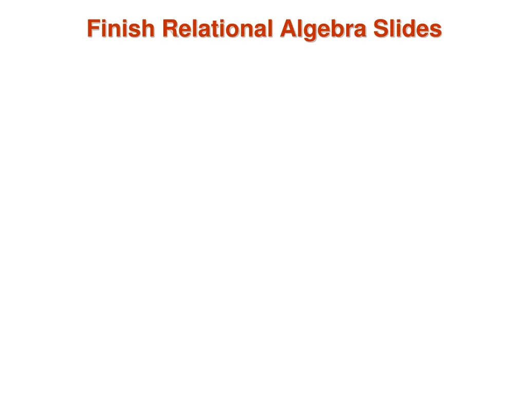 finish relational algebra slides