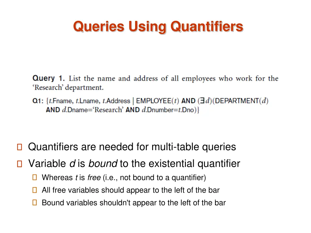 queries using quantifiers