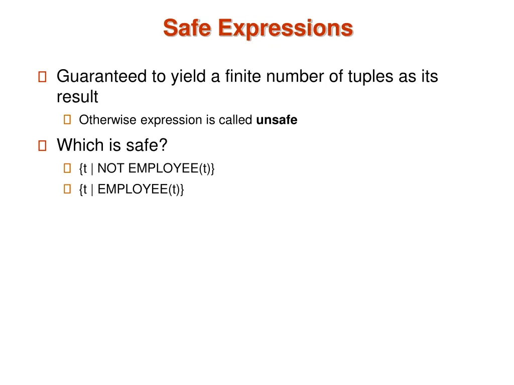 safe expressions