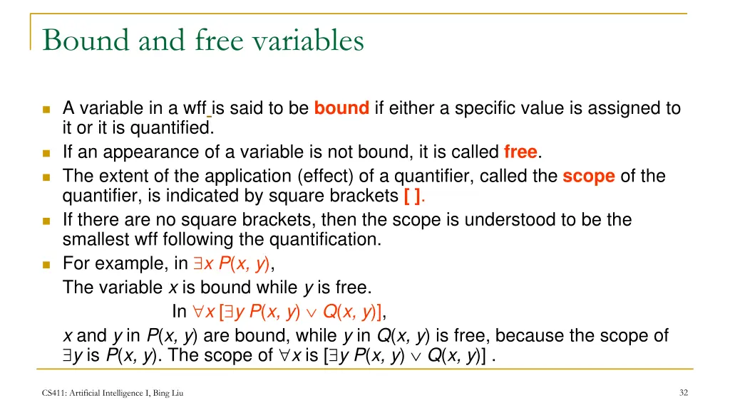 bound and free variables