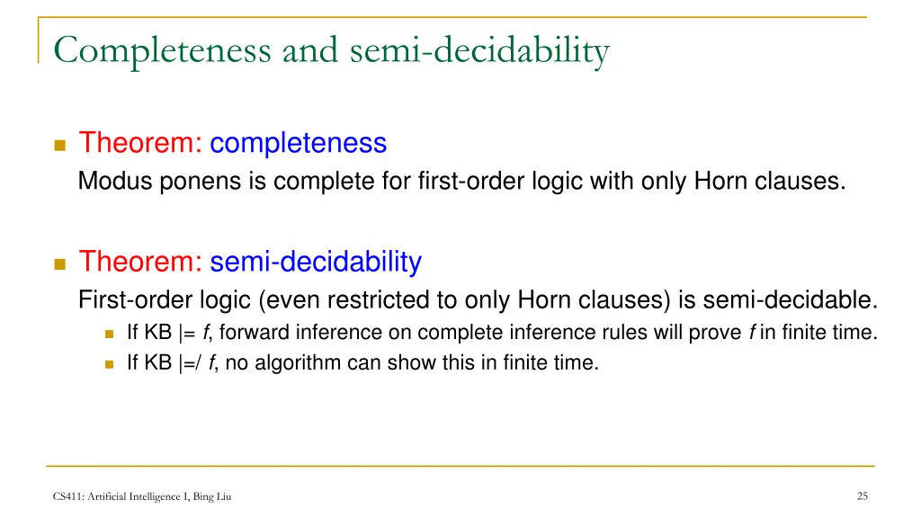 completeness and semi decidability