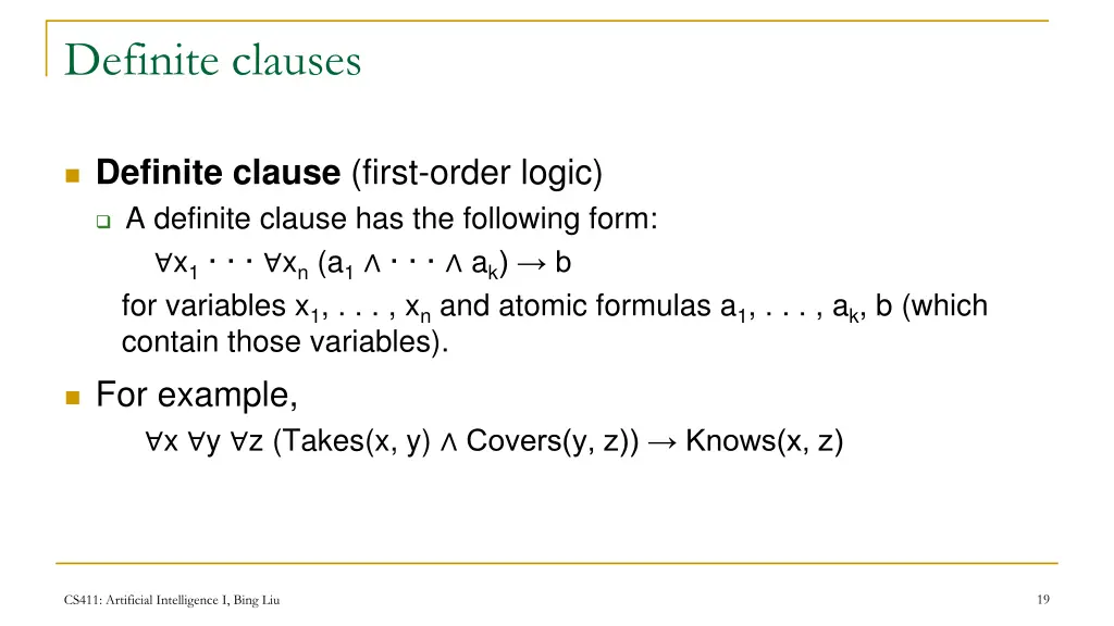 definite clauses