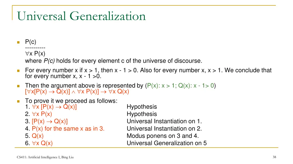 universal generalization