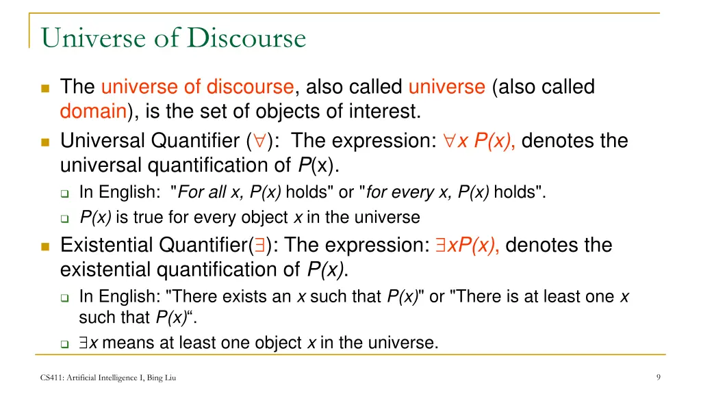 universe of discourse