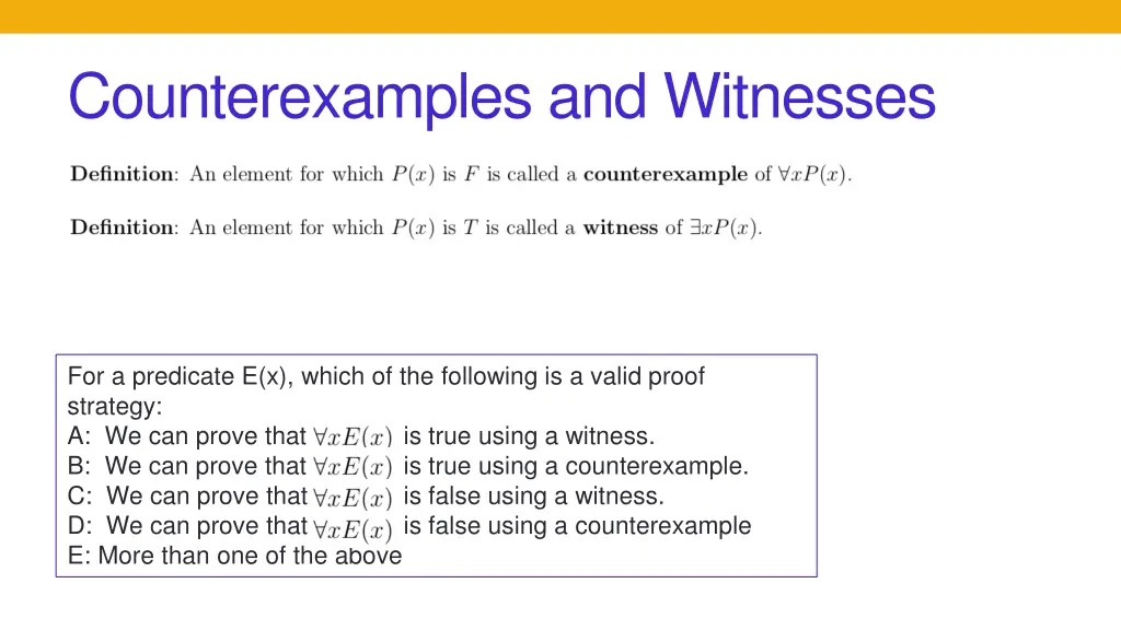 counterexamples and witnesses