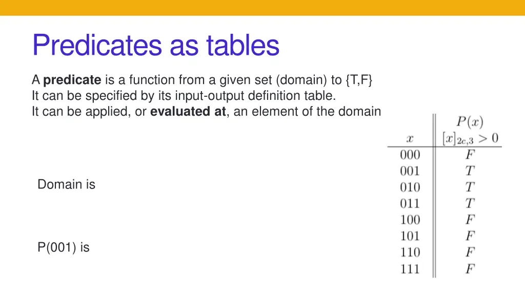 predicates as tables