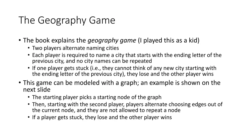 the geography game