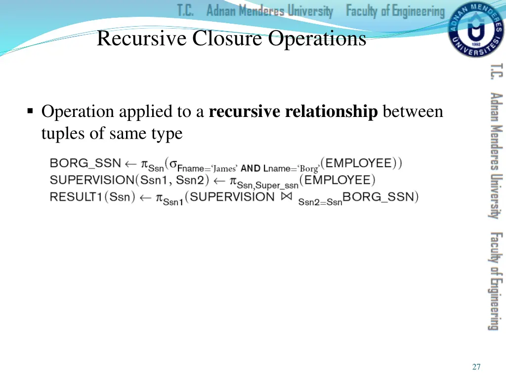 recursive closure operations