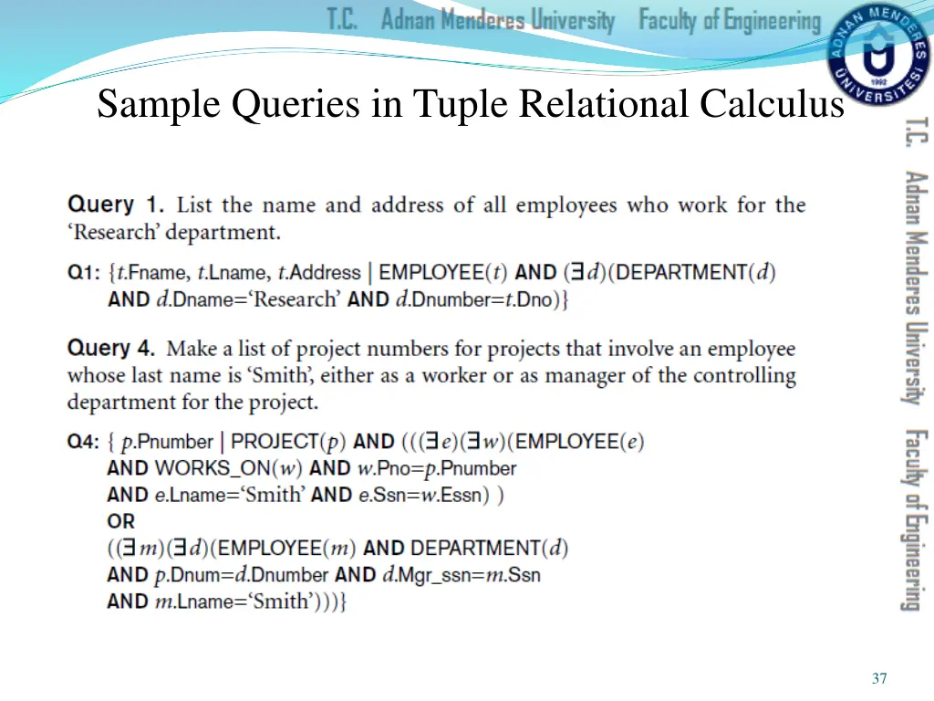 sample queries in tuple relational calculus