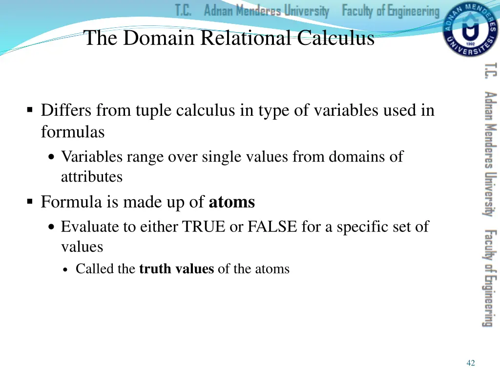 the domain relational calculus