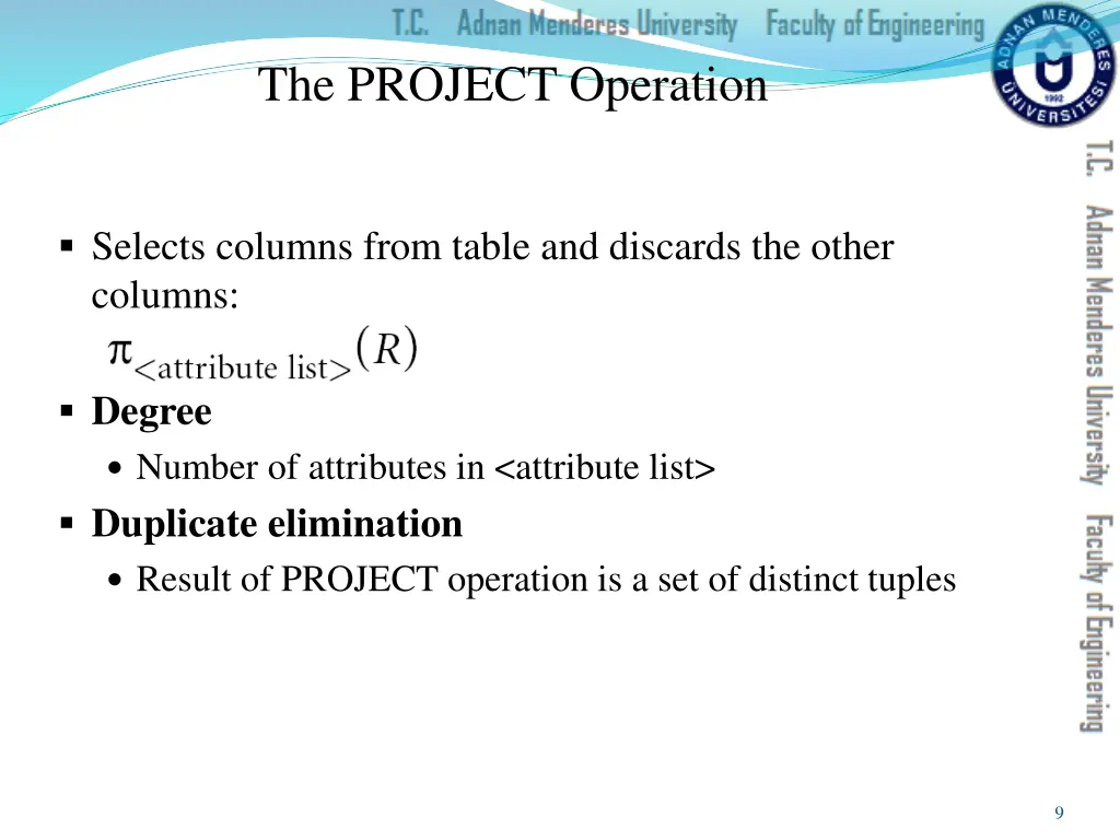 the project operation